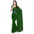 Plain Dark Green Colour Chiffon Fabric Saree With Blouse