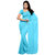 Plain Light Blue Colour Chiffon Fabric Saree With Blouse