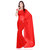Plain Red Colour Chiffon Fabric Saree With Blouse
