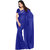 Plain Royal Blue Colour Chiffon Fabric Saree With Blouse
