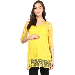 yellow net top