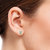 Allure 925 Sterling Silver Studs with Green Stone and Cubic Zirconia