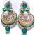 Jewellery Royal Designer Gold Plated Green Pearl Traditional Kundan Earrings