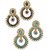 Women Jewellery Royal Designer Gold Plated And AD Multi Color Pearl Traditional Earrings(set Of 2)