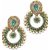 Women Jewellery Royal Designer Gold Plated And AD Green Color Pearl Traditional Earrings