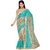 women cyan color chiffon net Designer saree