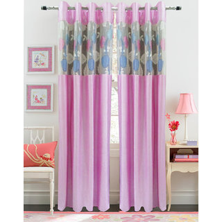 Homefab India Set Of 2 Russel Net Pink Long Door Curtains Online Homefab India Set Of 2 Russel Net Pink Long Door Curtains