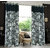 Homefab India Set of 2 Marble Stylish Black Window Curtains