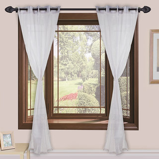 Buy Homefab India Set Of 2 Tissue White Transparent Window Curtains Online 599 From Shopclues