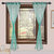 Homefab India Set of 2 Tissue Aqua Blue Transparent Door Curtains