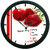 AE World Rose 3D Wall Clock (With Glass)