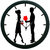 AE World Couple 3D Wall Clock (With Glass)
