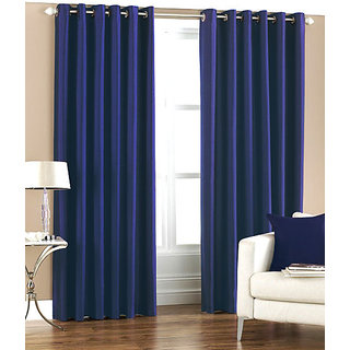 Homefab India Set Of 2 Royal Silky Navy Blue Window Curtains Homefab India Set Of 2 Royal Silky Navy Blue Window Curtains
