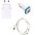 High Quality 1.0 Amp USB Charger+ Fast Charging USB Cable+ 2 Jack USB Car Charger Compatible With InFocus M808