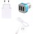 High Quality 2.0 Amp USB Charger+ USB Cable+ 3 Jack USB Car Charger Compatible With Samsung Galaxy S Duos
