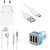 High Quality 1.0 Amp USB Charger+ Type C USB Cable+3.5mm Jack Handsfree+ 3 Jack USB Car Charger Compatible With LeTV 1S