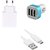 High Quality 2.0 Amp USB Charger+ Type C USB Cable+ 3 Jack USB Car Charger Compatible With LeTV 1S