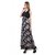 Westchic Womens Black Multicolour and Nevy dot double body cup slit dress combo