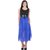 Westchic Womens Black with Royal Blue and Red LS Long dress combo