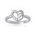 Shiyara Jewells Sterling Silver Heart Links Ring With CZ Stones For Women(FR00076)