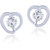 Shiyara Jewells Sterling Silver Modern Heart Earrings With CZ Stones For Women(ER00721)