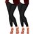 Oviaa Womens Black Colour Ankle Length Cotton Leggings (Pack of Two)