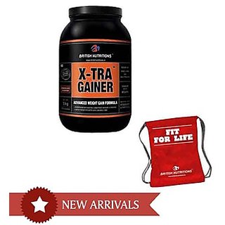 British Nutrition Xtra Gainer Vanilla 5 Kg Free Gym Bag
