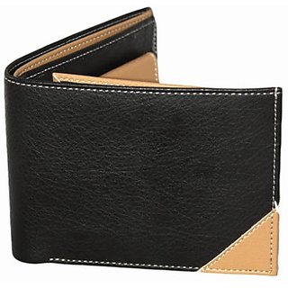 Men Casual, Formal Black, Beige Artificial Leather, Fabric Wallet