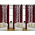 Jbg Home Store Maroon,White Polyester Door Eyelet Stitch Curtain Feet (Combo Of 3)