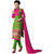 Khoobee Presents Embroidered Georgette Dress Material(Pink,Green)