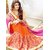 Meia Orange Georgette Embroidered Saree With Blouse
