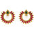 Om Jewells Traditional Ethnic Pink Green Sun Earrings with Crystals stones for Women ER1000001