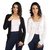Wajbee Women Black and White Color Shrug-Pack of 2