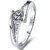 RM Jewellers CZ 92.5 Sterling Silver American Diamond Princess Lovely Ring For Women