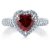 RM Jewellers CZ 92.5 Sterling Silver American Diamond Life Style Heart Ring For Women