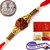 Auspicious Rudraksh Rakhi For Brother Free Silver Plated Coin, Tilak & Chocolate