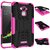 Heartly Flip Kick Stand Spider Hard Dual Rugged Armor Hybrid Bumper Back Case Cover For Coolpad Note 3 - Cute Pink