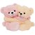Tabby Toys Beige And Pink Cute Furry Couple Teddy Bear Soft Toys