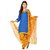 Nisba Fashion Blue and Yellow Self Designed Patiala Suit