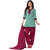 Drapes Green Cotton Block Print Salwar Suit Dress Material (Unstitched)