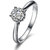 RM Jewellers CZ 92.5 Sterling Silver American Diamond Solitaire Stylish Ring For Women