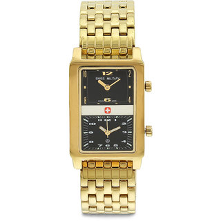 Swiss Military MenS Royal Gold Steel Swiss Movement Watch