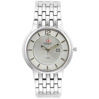 Swiss Military Unisex Silver Ice Stainless Steel Swiss Movement Date Watch