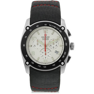 Swiss Military MenS Leather Chronograph Swiss Movement Watch