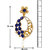 Traditional Ethnic Blue Oval Floral Gold Plated Dangler Earrings with Crystals for Women by Donna ER30109G