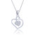 Shiyara Jewells Sterling Silver Double Heart Silver Pendant With CZ Stones For Women(PS00114C)