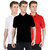 FUEGO Fashion Wear Combo Of Polo T-shirt For Men- Pack Of 3 FG-3CM-POLO-BLK-RD-WH