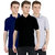 FUEGO Fashion Wear Combo Of Polo T-shirt For Men- Pack Of 3 FG-3CM-POLO-BLK-DB-GY