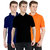 FUEGO Fashion Wear Combo Of Polo T-shirt For Men- Pack Of 3 FG-3CM-POLO-BLK-DB-ORG
