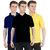 FUEGO Fashion Wear Combo Of Polo T-shirt For Men- Pack Of 3 FG-3CM-POLO-BLK-DB-YL
